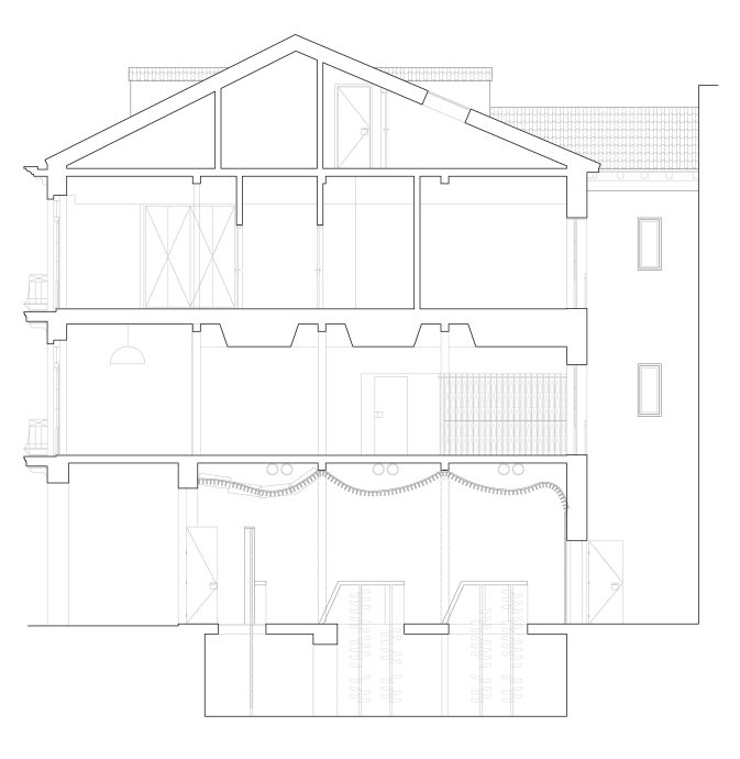VIRA_arquitectura_Vinoteca_Entrecepas_Planta_Sección